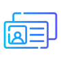 ID card icon with user photo and details representing account identity and profile information