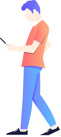 Person Using Tablet Device for Mobile Work and Online Tasks Illustration of a person standing and using a tablet for online work and digital tasks